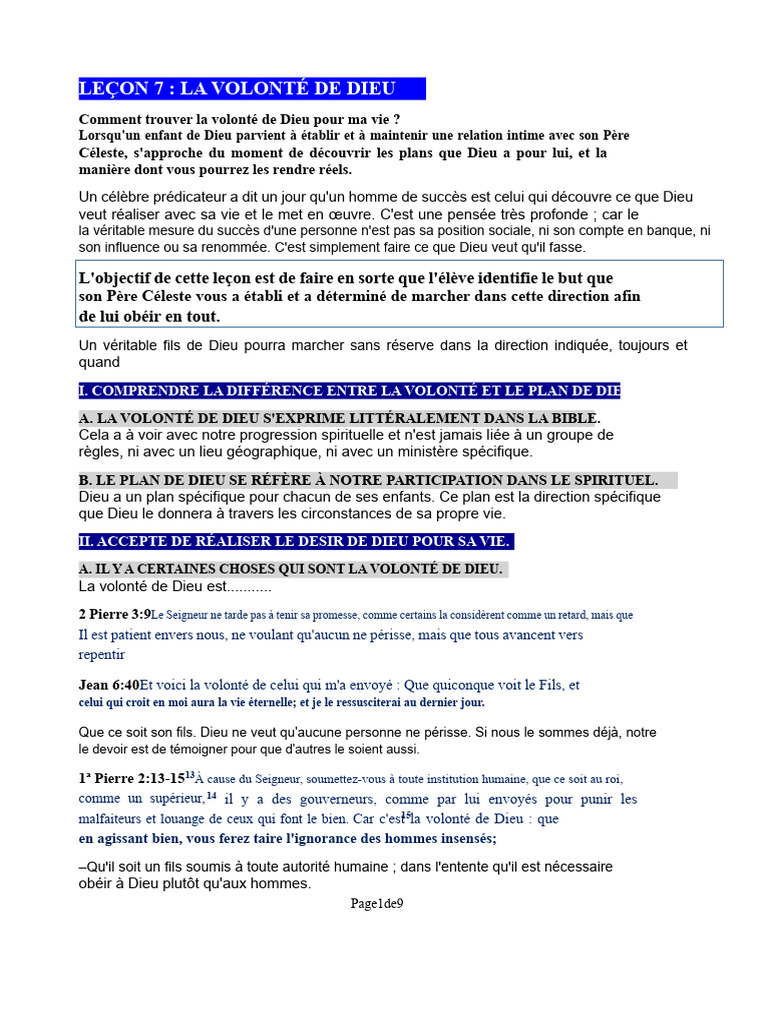Découvrir la volonté de Dieu pour soi | PDF | Dieu | Jésus