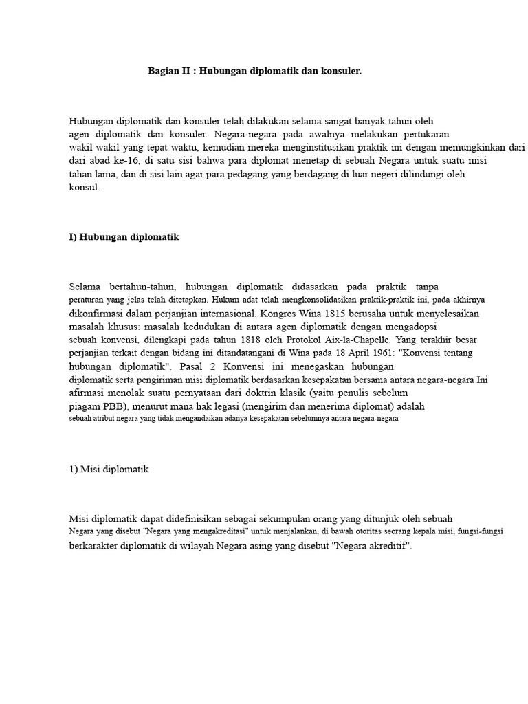 Hubungan Diplomatik dan Konsuler | PDF