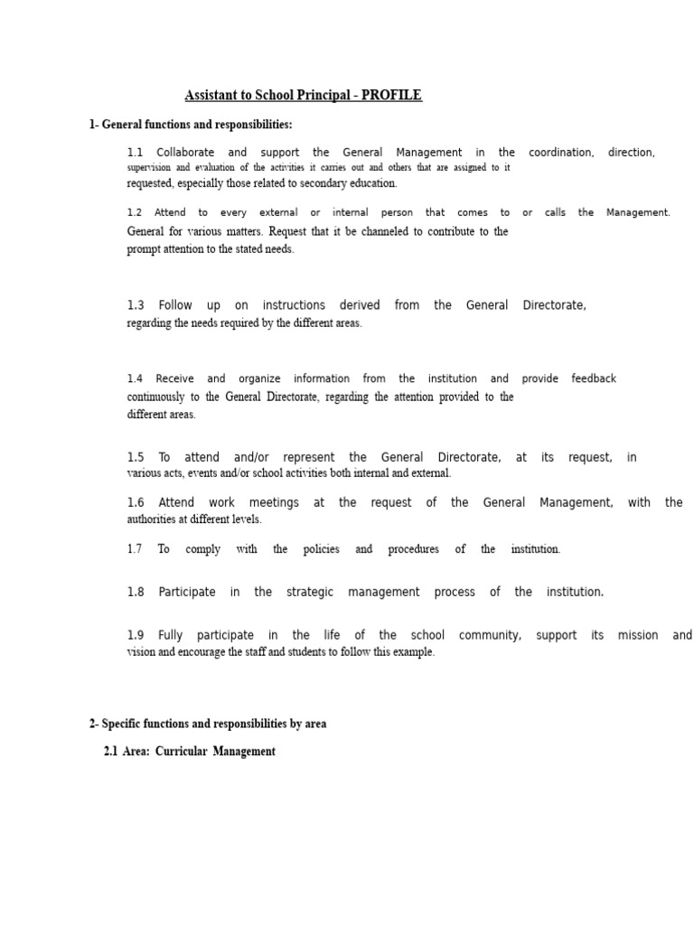 Assistant Principal Role Overview | PDF | Curriculum | Learning