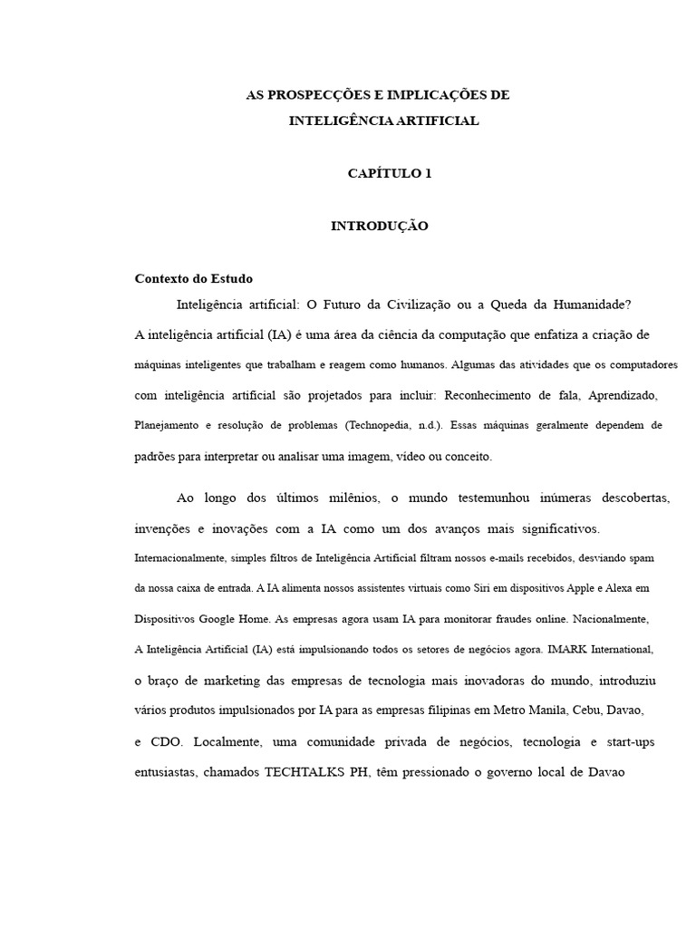 Perspectivas e Implicações da IA | PDF | Inteligência artificial ...