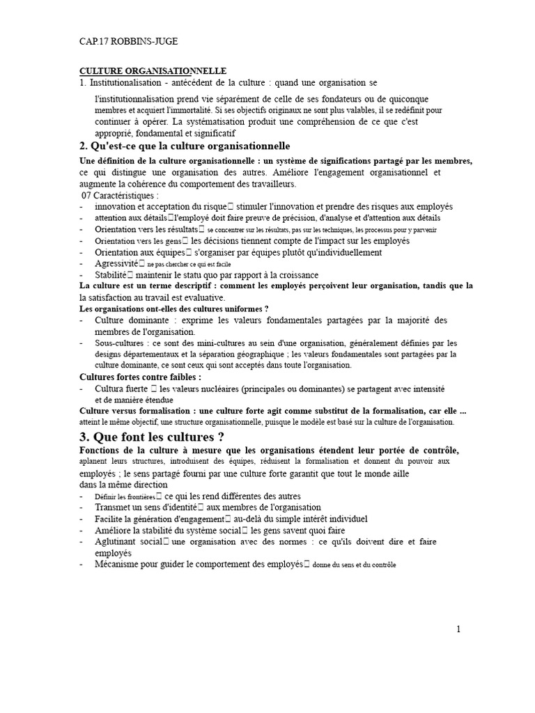 Comprendre la culture organisationnelle | PDF | Spiritualité | Innovation