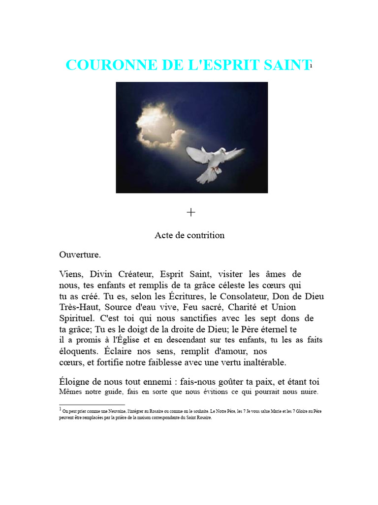 Prière et Méditation sur l'Esprit Saint | PDF | Saint-Esprit | Grâce ...
