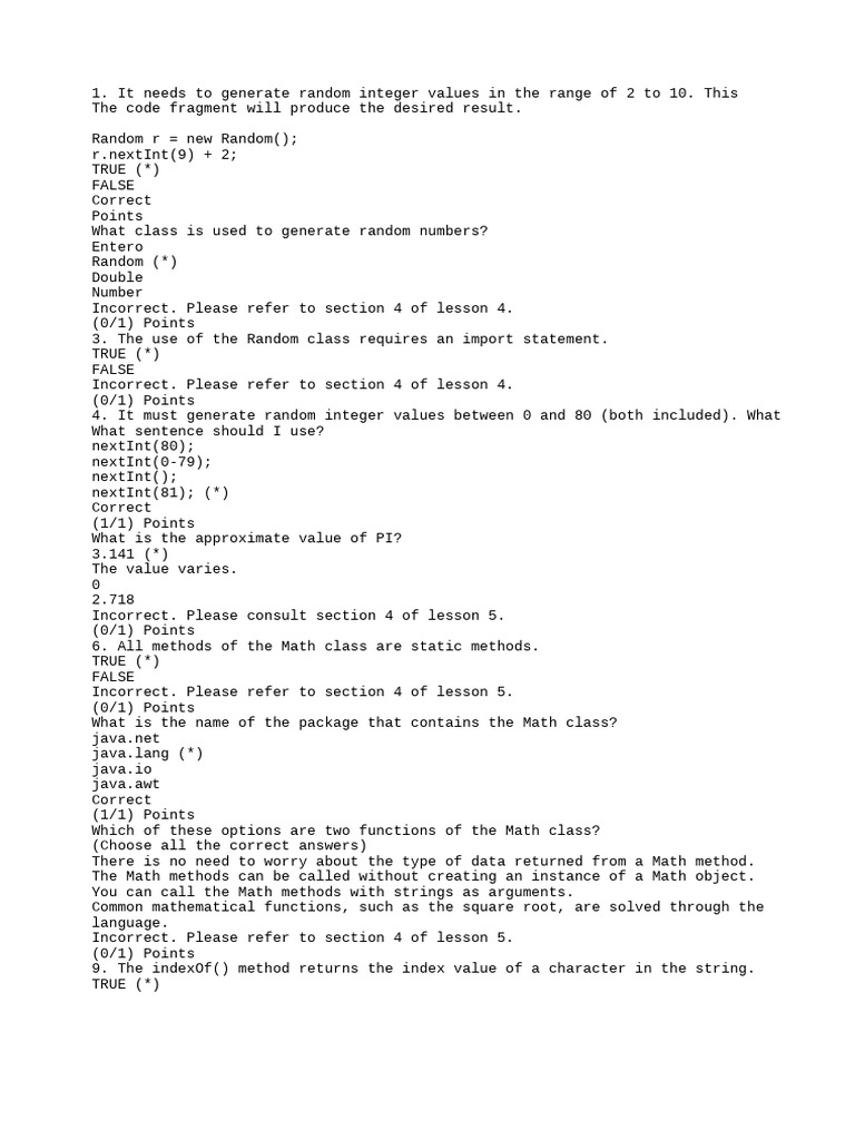 Java Random and Math Class Basics | PDF | String (Computer Science ...