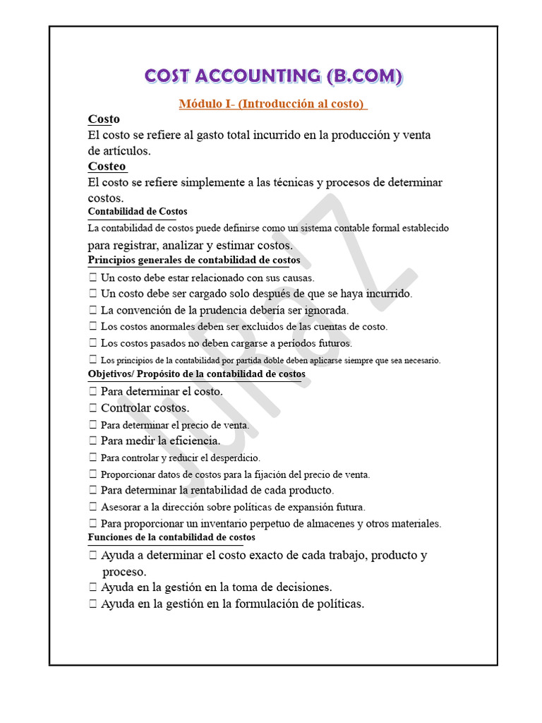 Introducción a la Contabilidad de Costos | PDF | Contabilidad | Costo