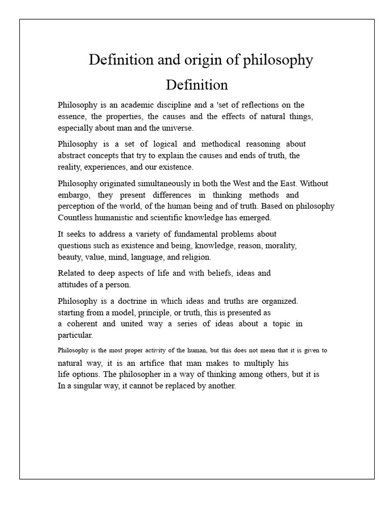 A.2 Definition and Origin of Philosophy | PDF