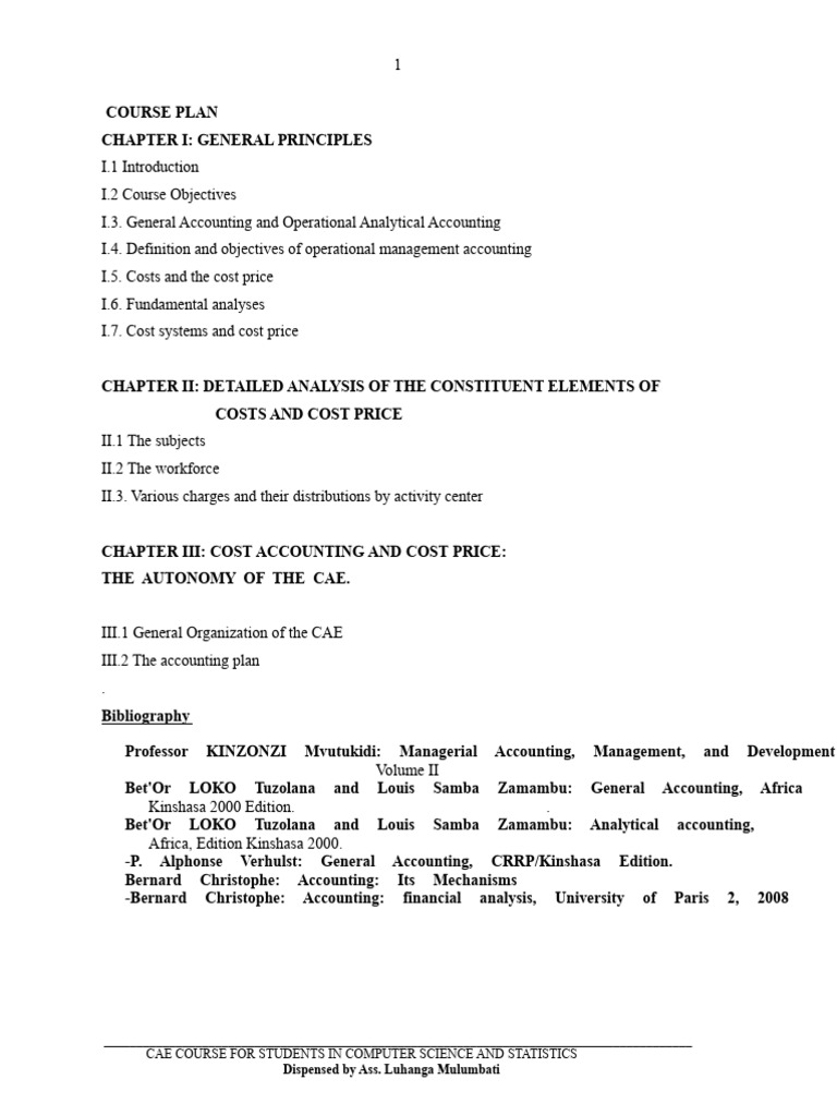 Managerial Accounting Course Overview | PDF | Profit (Economics) | Cost