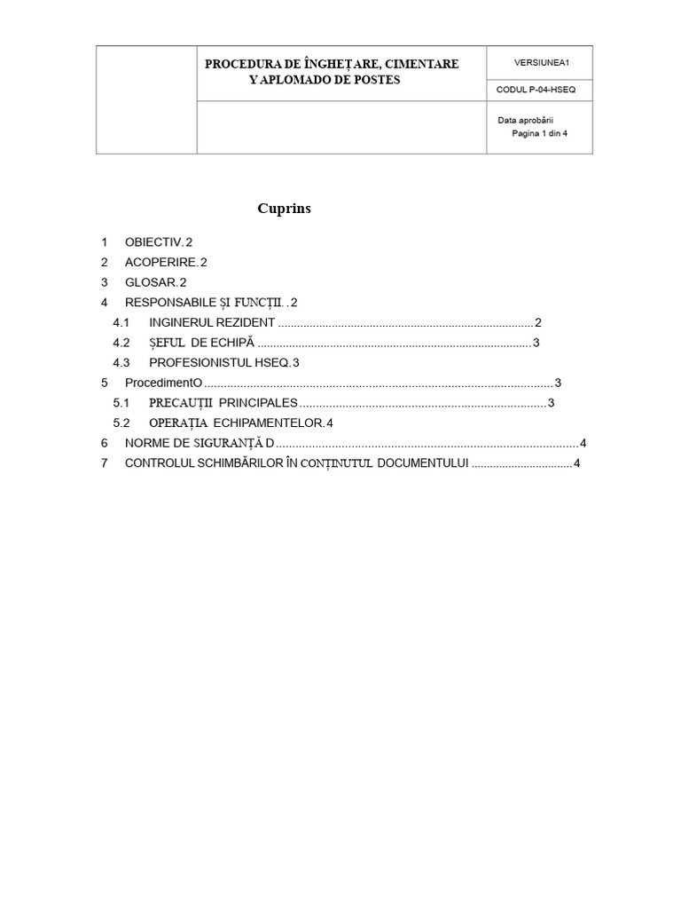 Procedura de Încheiere A Stâlpilor | PDF