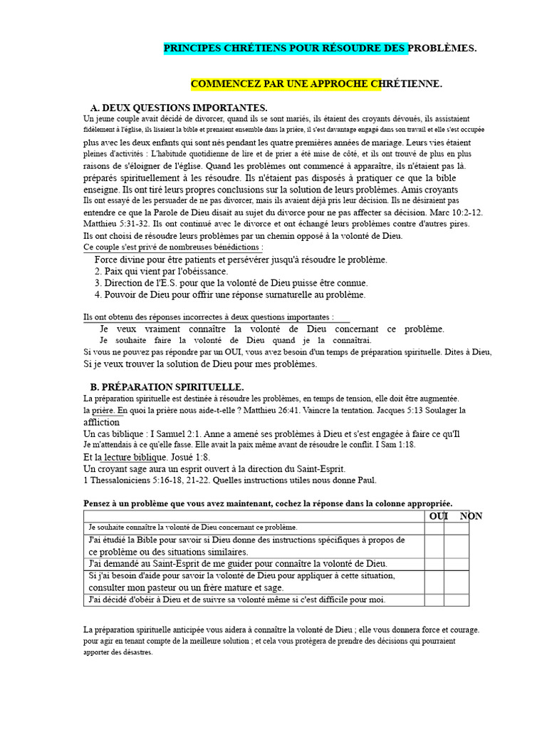 Résoudre les problèmes par la foi chrétienne | PDF | Dieu | Colère