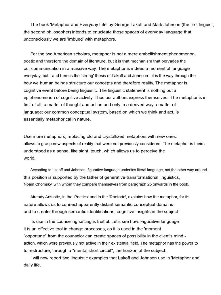Understanding Metaphors in Language | PDF | Metaphor | Concept
