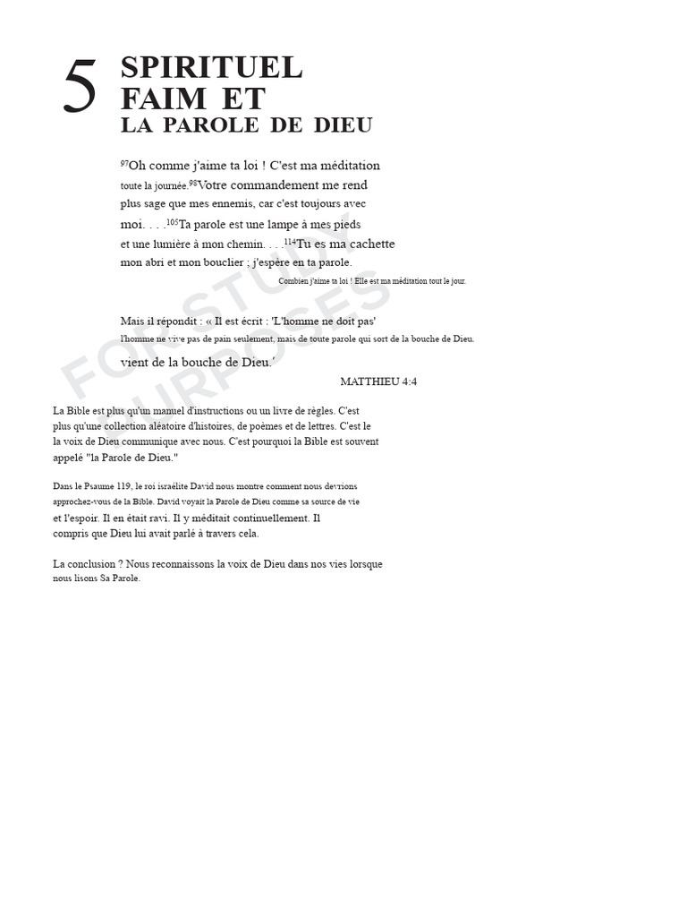 La Parole de Dieu : Source de Vie Spirituelle | PDF | Discours | Dieu