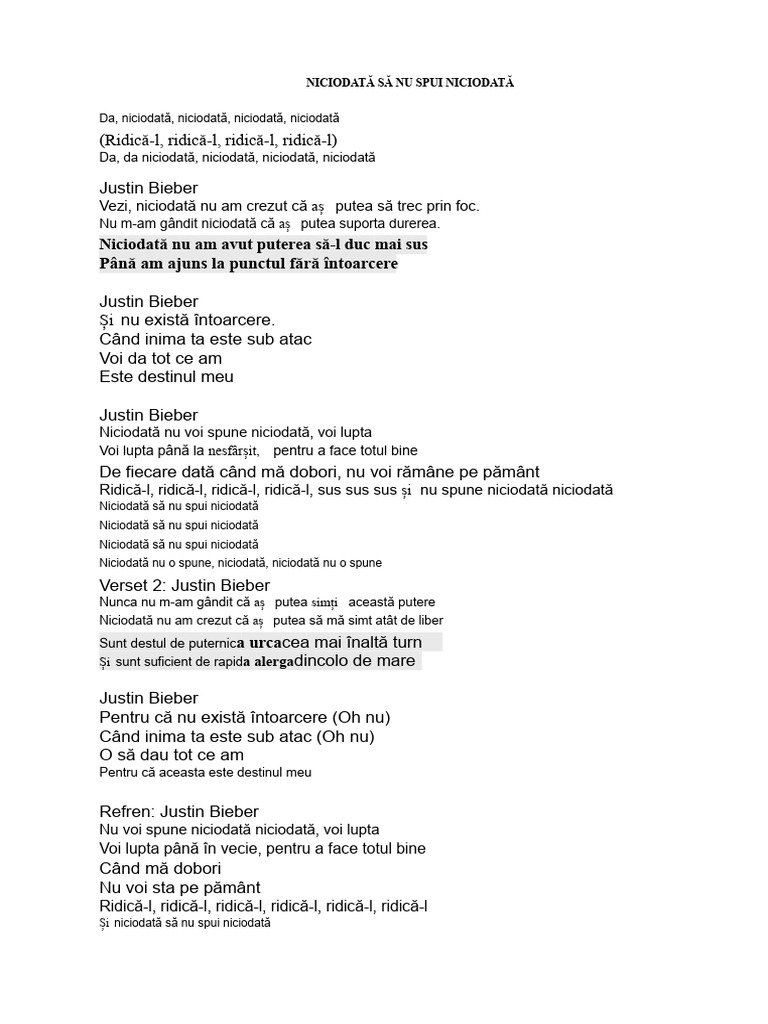 Nu Spune Niciodată Niciodată | PDF