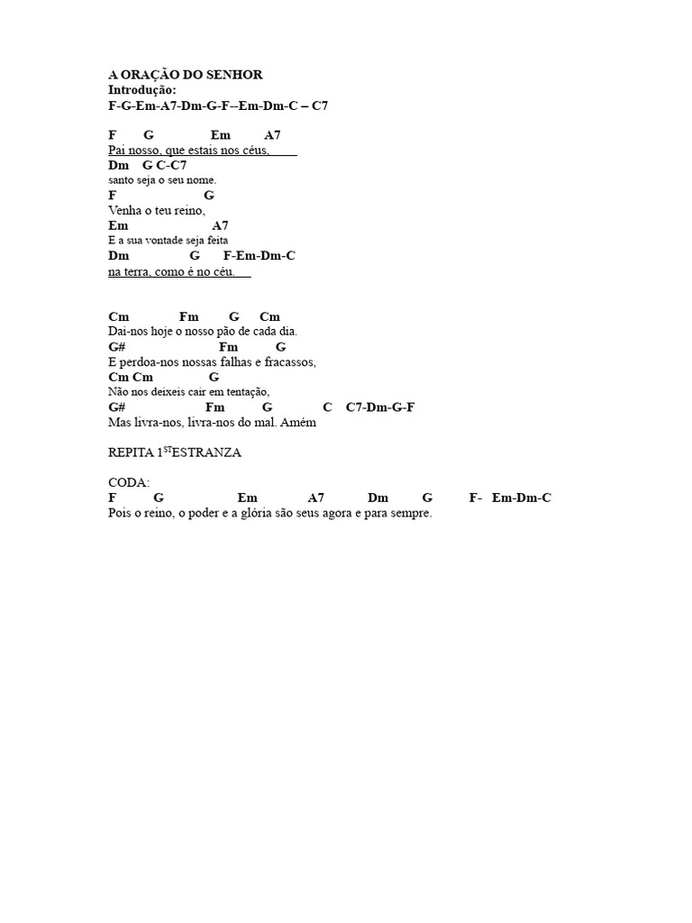 Oração Do Senhor Pai Nosso Pdf