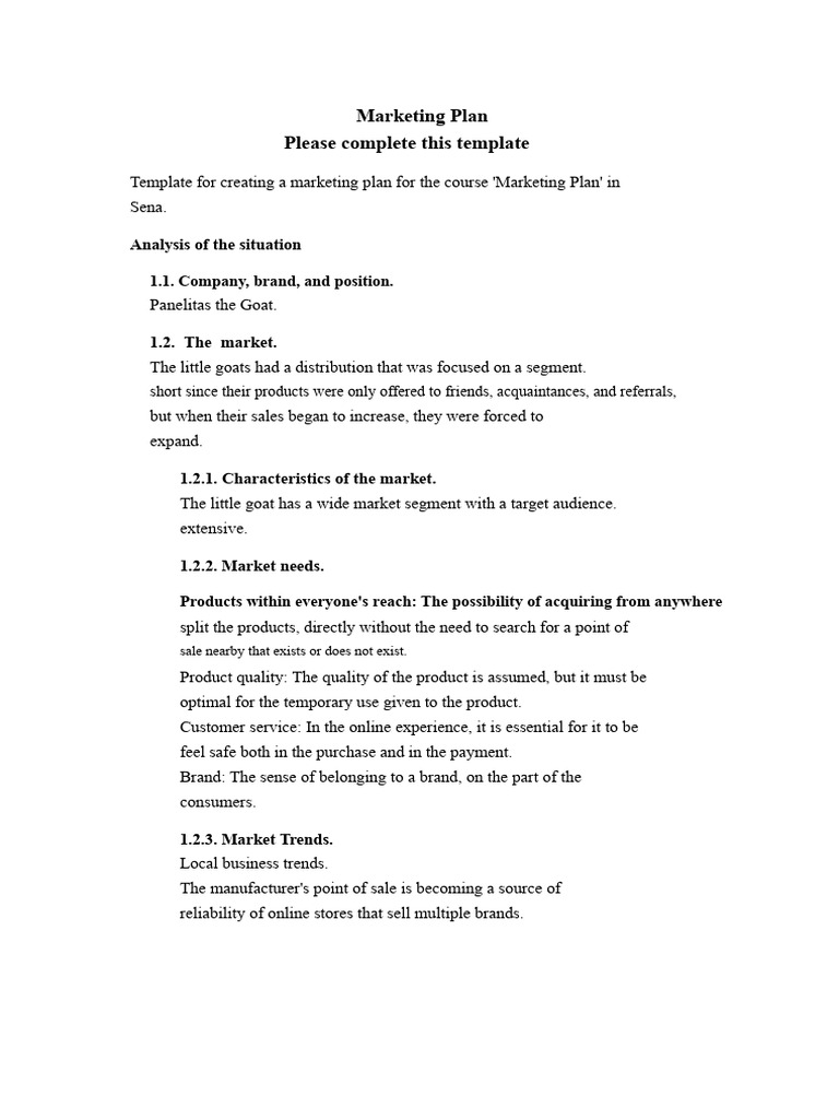 Marketing Plan Template for Dairy Products | PDF | Marketing | Brand