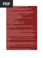 Guide to Formal Table Setting Rules | PDF | Tableware | Buffet