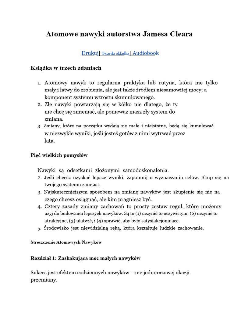 Atomic Habits Autorstwa Jamesa Cleara | PDF