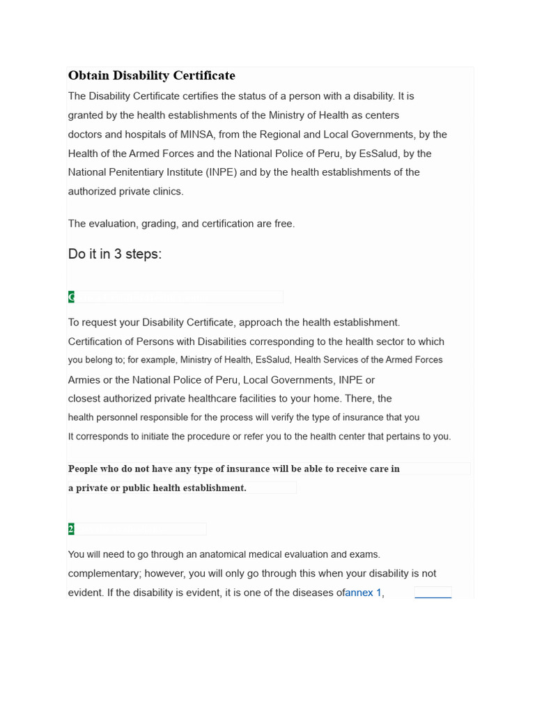 How to Obtain a Disability Certificate | PDF | Disability | Public Services