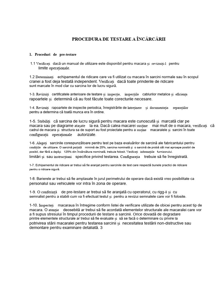 Procedura de Testare A Încărcării | PDF