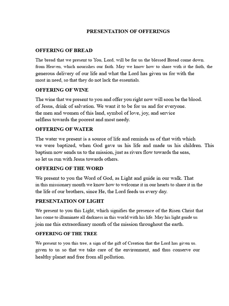 Presentation of Offers | PDF