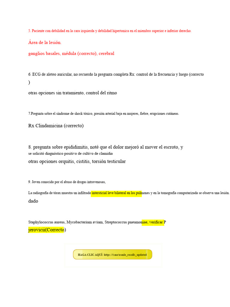 Archivo 04 NUEVA Colección de Recall Actualizada de USMLE Paso 2ck ...