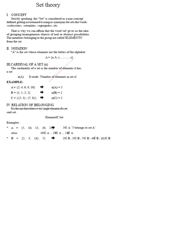 Understanding Set Theory Concepts | PDF | Set (Mathematics) | Mathematics