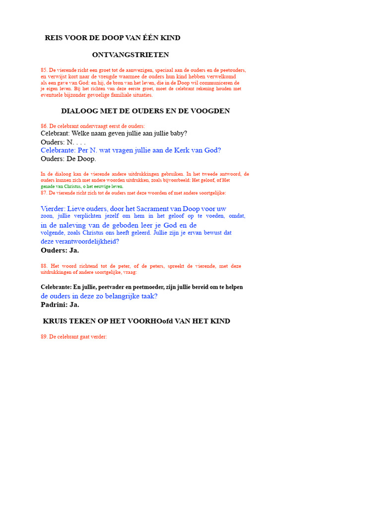 Ritueel Voor de Doop Kopie | PDF