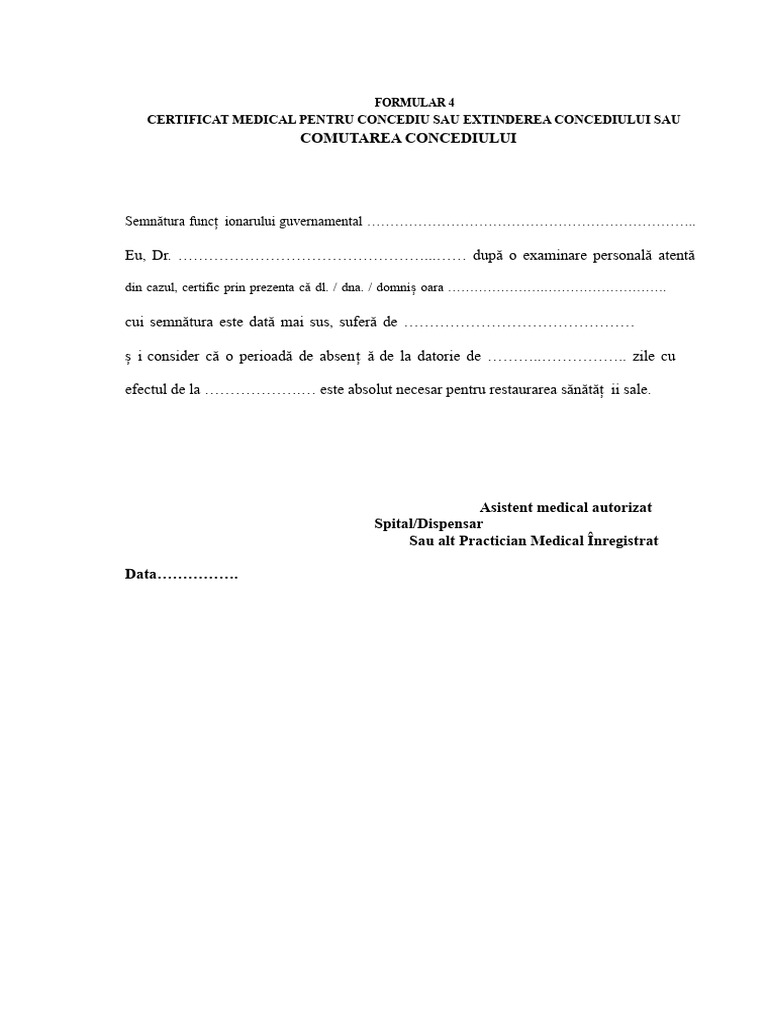 Formular de Concediu Medical 20200612132007 | PDF
