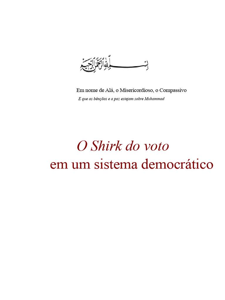 Voto e Shirk no Islã: Perspectivas dos Sheikhs | PDF | Alá | Fé