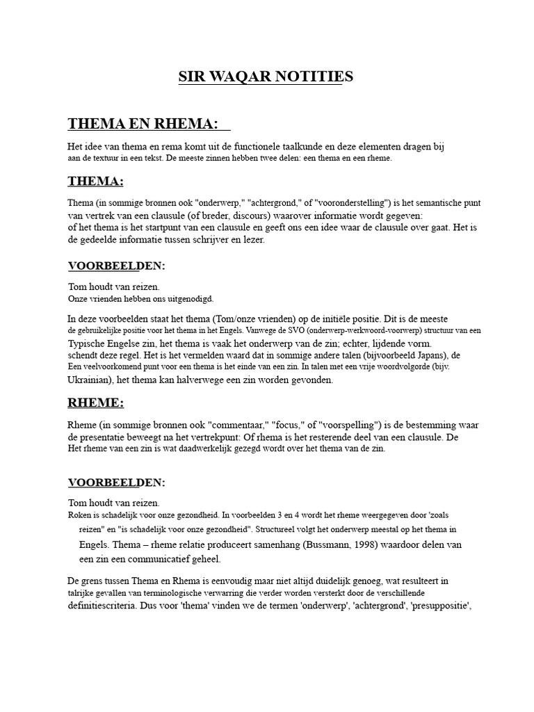 Thema en Rhema, CDA, Maximes | PDF