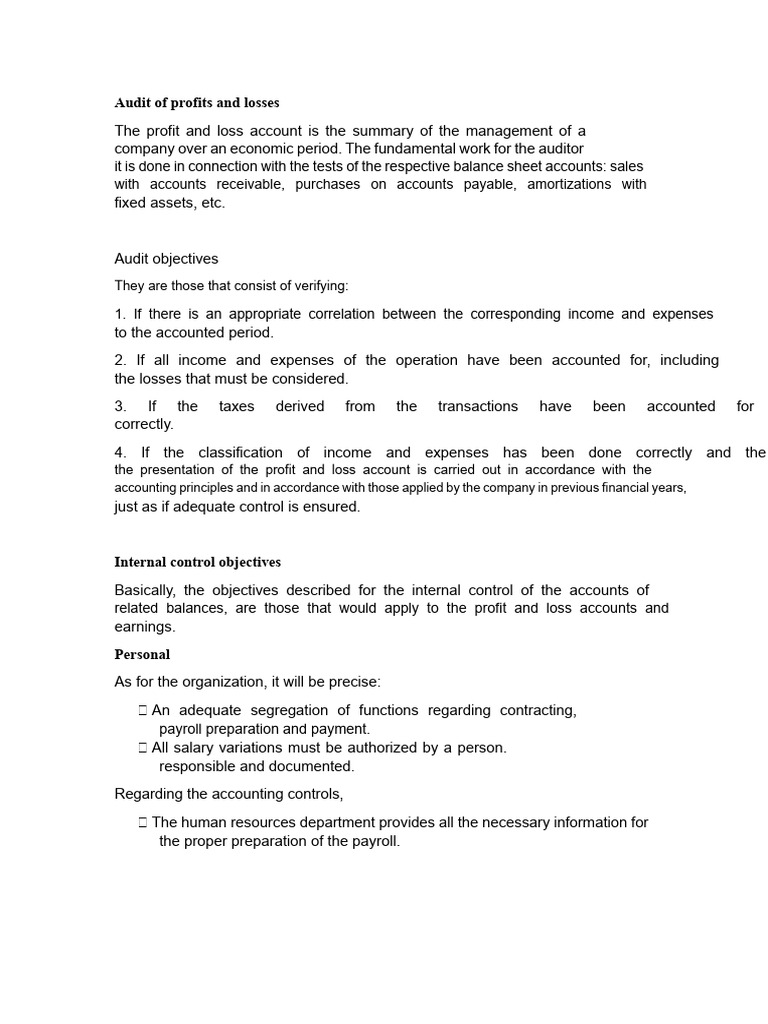 Audit of The Income Statement | PDF | Internal Control | Income Statement