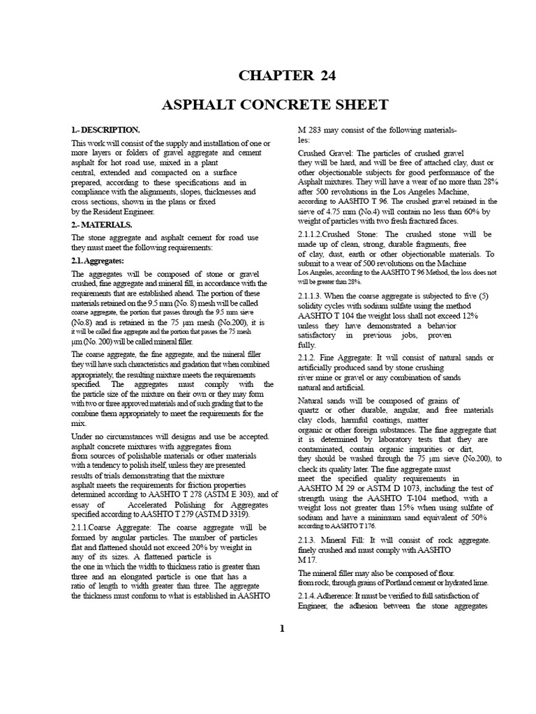 Asphalt Concrete Specifications Guide | PDF | Construction Aggregate ...