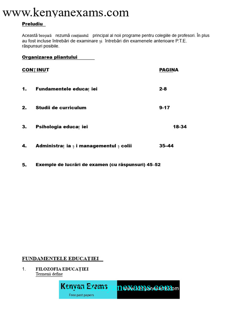 Note Educaționale Pentru DPTE ȘI DECTE | PDF