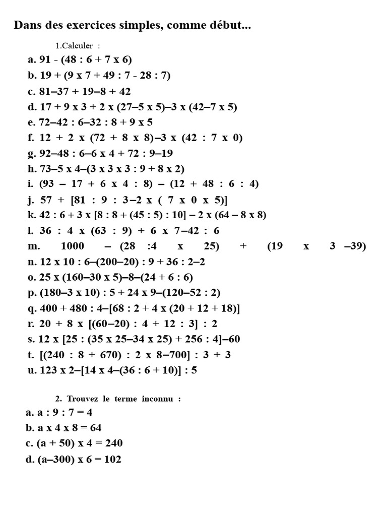 Exercices de mathématiques variés | PDF | Fruits comestibles