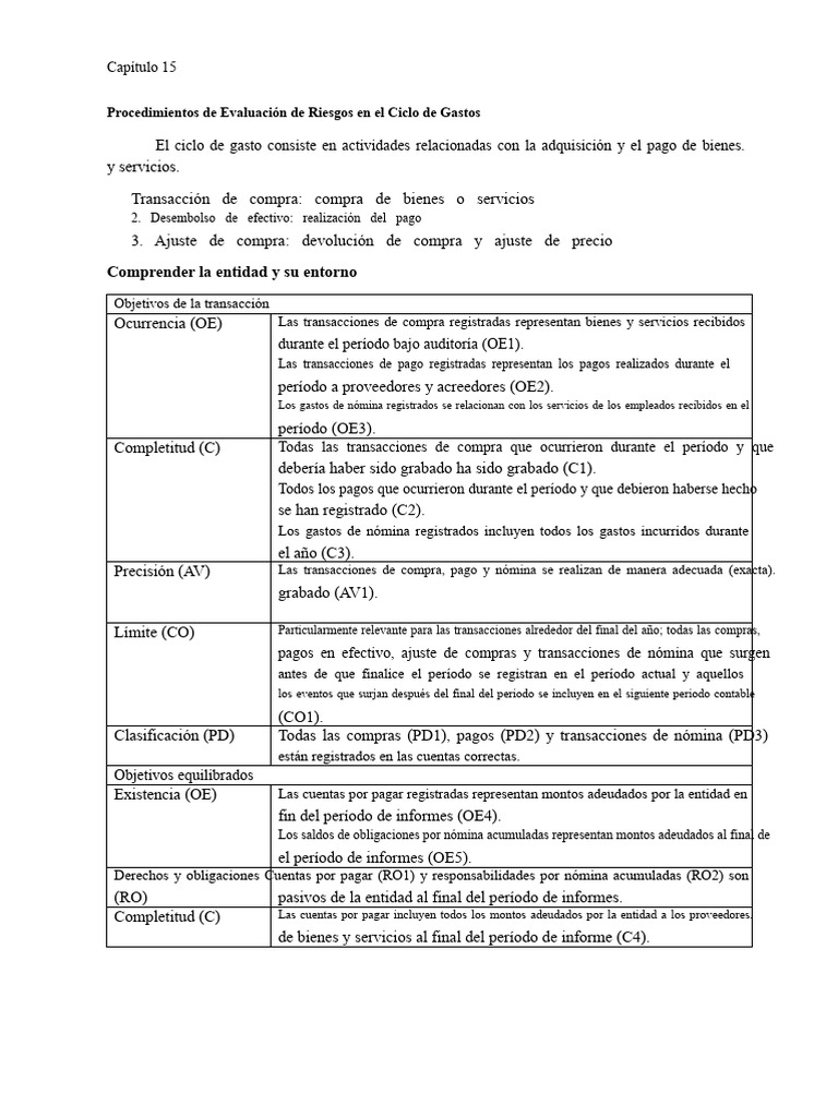 Evaluación de Riesgos en el Ciclo de Gastos | PDF | Cuentas por pagar ...