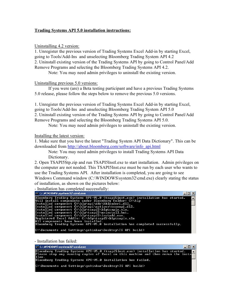 Trading Systems API 5-BasicInstructions | PDF | Finance & Money ...