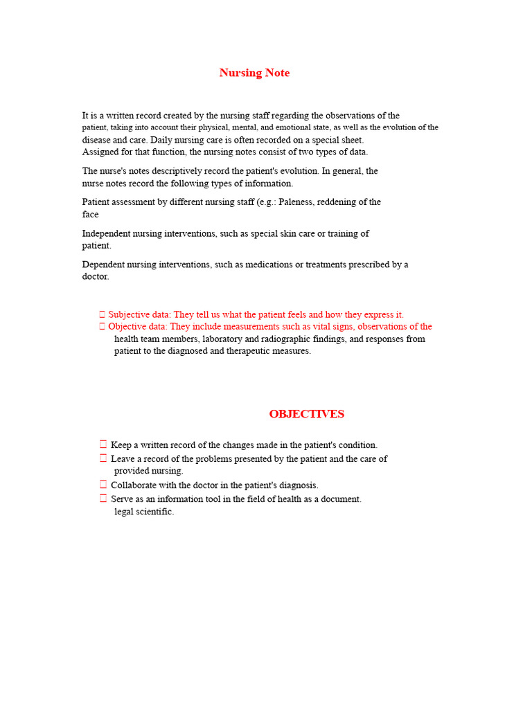 Nursing note | PDF | Nursing | Medical Diagnosis