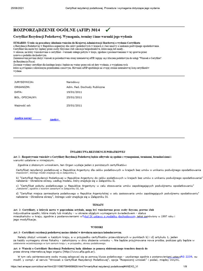 Certyfikat Rezydencji Podatkowej. Procedura I Wymagania Do Jego Wydania ...
