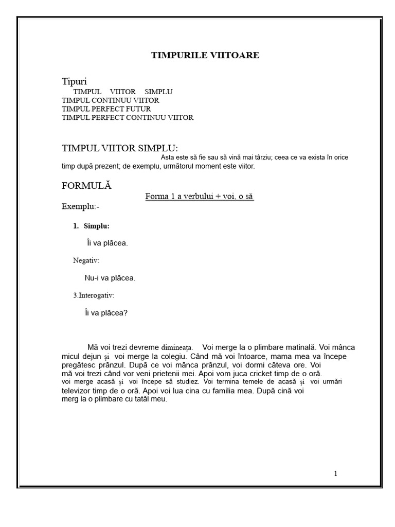 Timpul Viitor | PDF