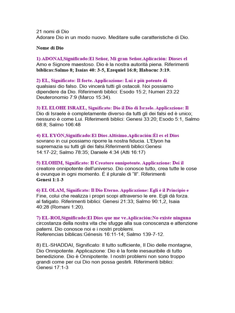 21 Nomi Di Dio | PDF
