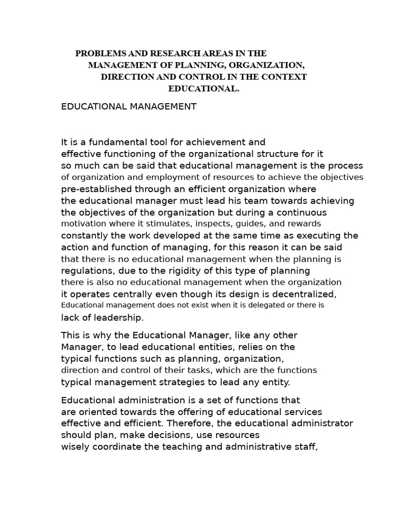 Challenges in Educational Management | PDF | Leadership | Goal