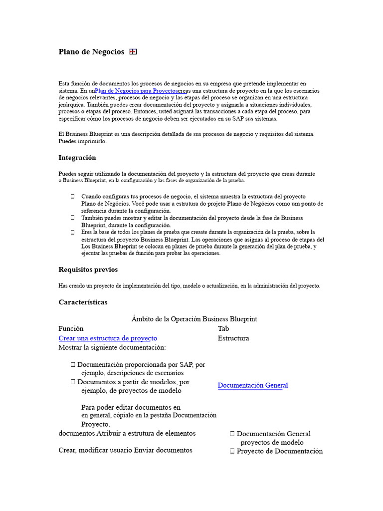 Estructura y Documentación del Business Blueprint | PDF | Ciencias de ...