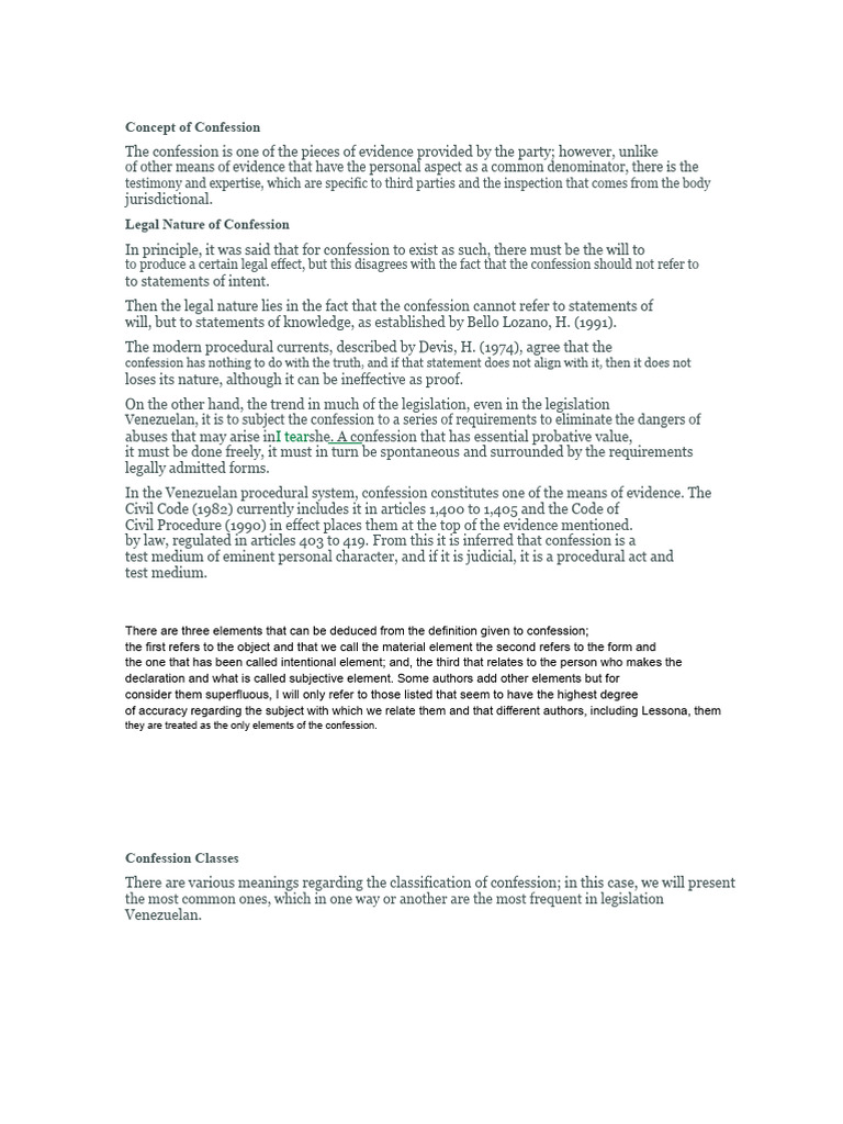 Understanding Legal Confession Types | PDF | Confession (Law ...