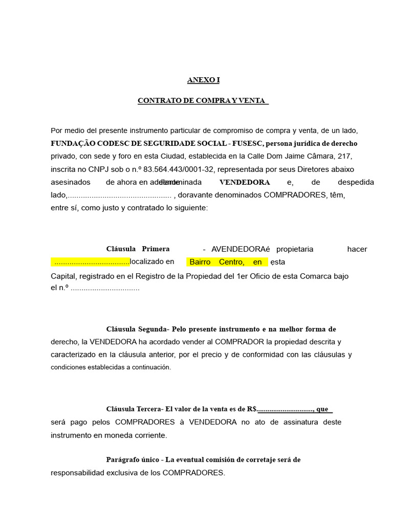 Contrato de Compra y Venta de Inmueble | PDF