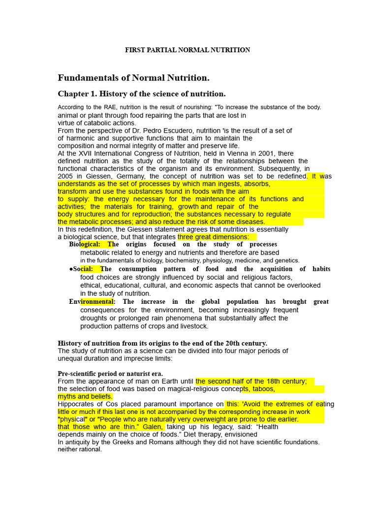 History and Fundamentals of Nutrition | PDF | Nutrients | Nutrition