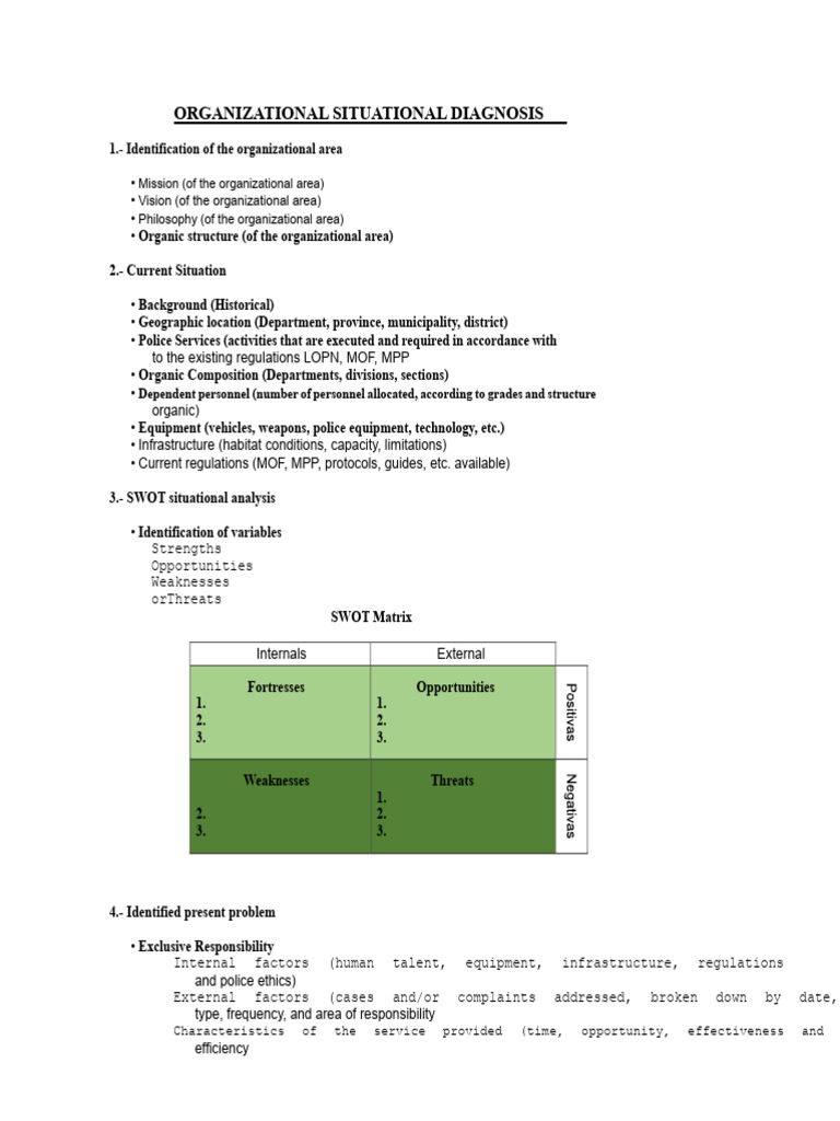 Organizational Diagnosis and Strategy Plan | PDF | Swot Analysis | Police