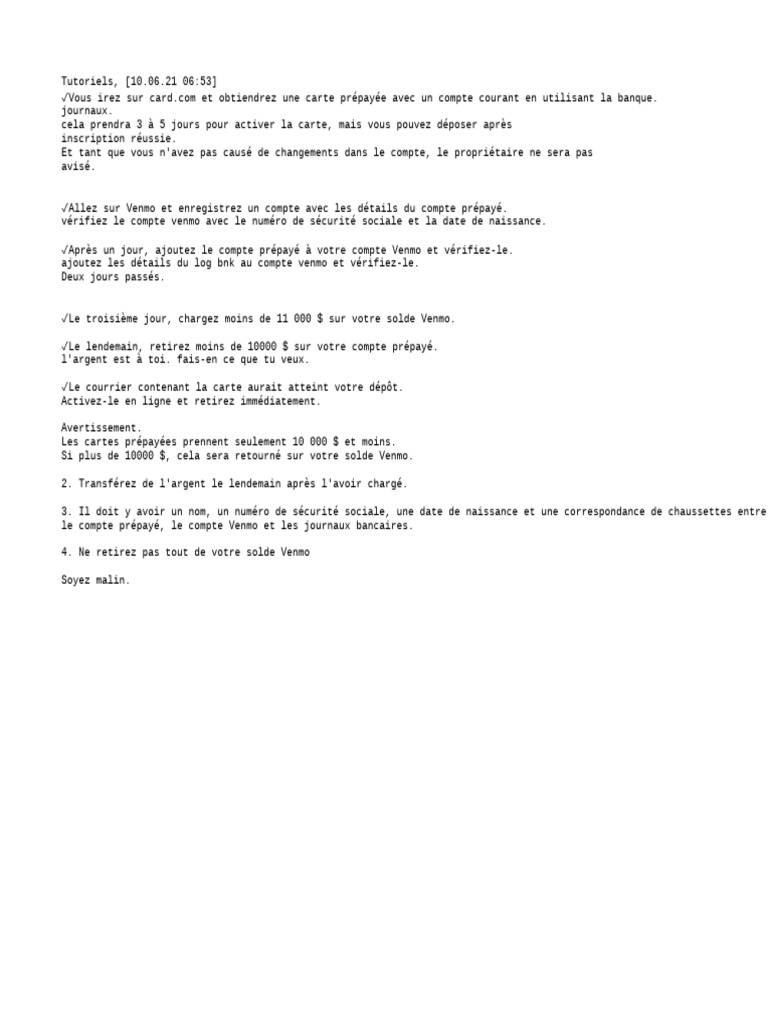 Guide d'utilisation de Venmo avec carte prépayée | PDF