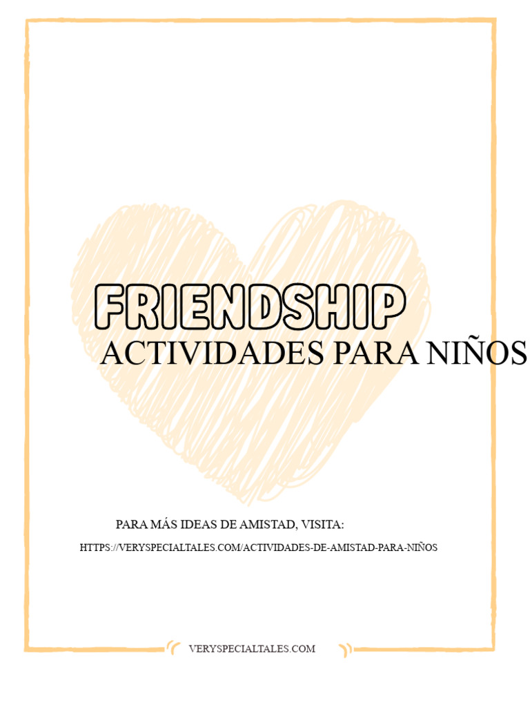 Actividades de Amistad para Niños - Cuentos Muy Especiales | PDF