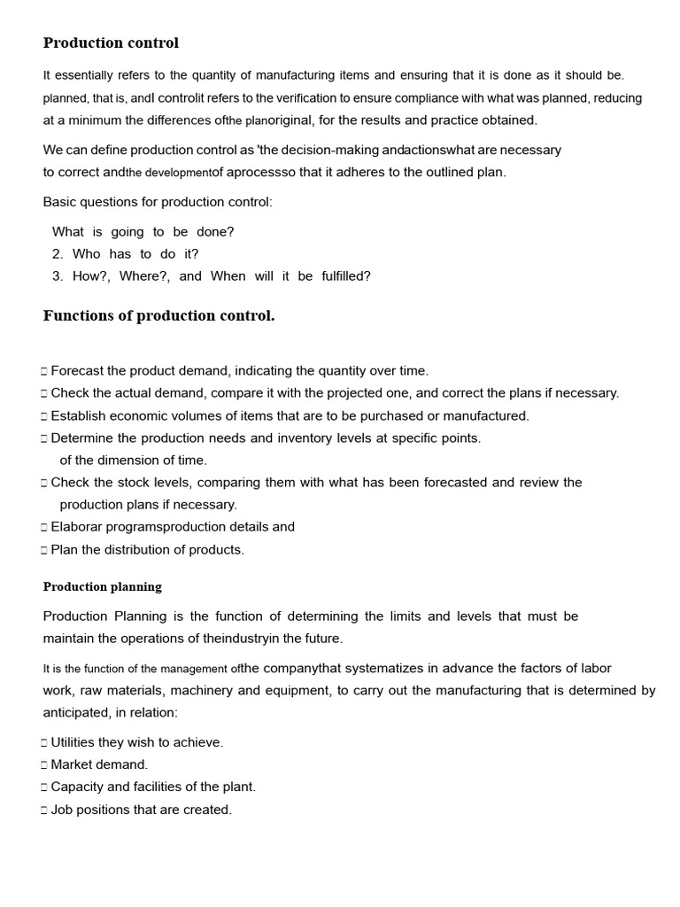 Effective Production Control Strategies | PDF | System | Economics