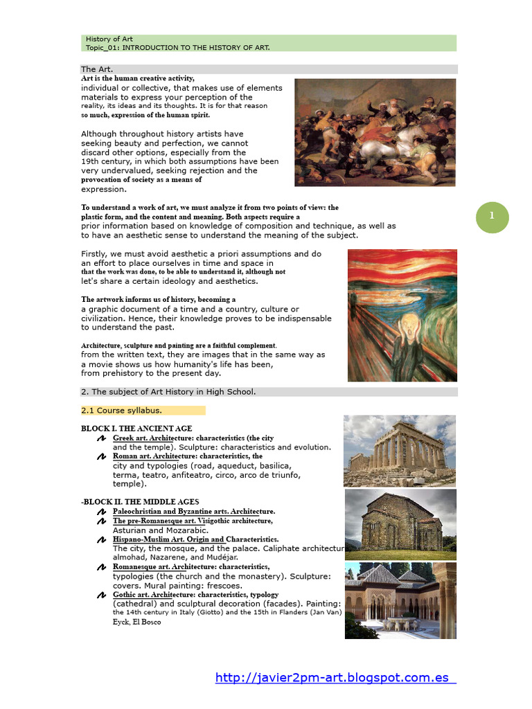 Overview of Art History Syllabus | PDF | Michelangelo | Aesthetics