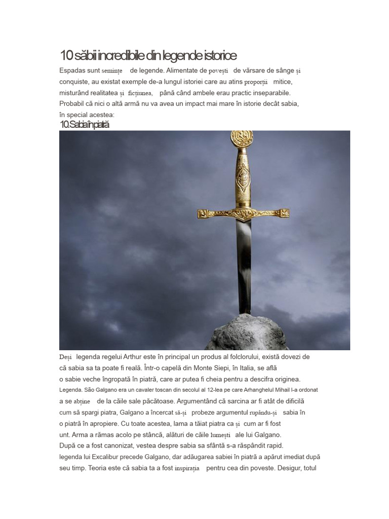10 Swords Incredible From Historical Legends | PDF