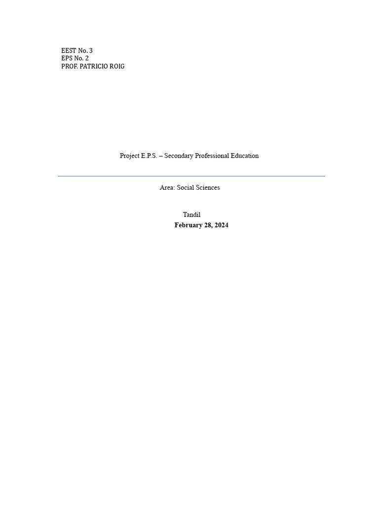 EPS Project for Secondary Education Reform | PDF | Social Sciences ...